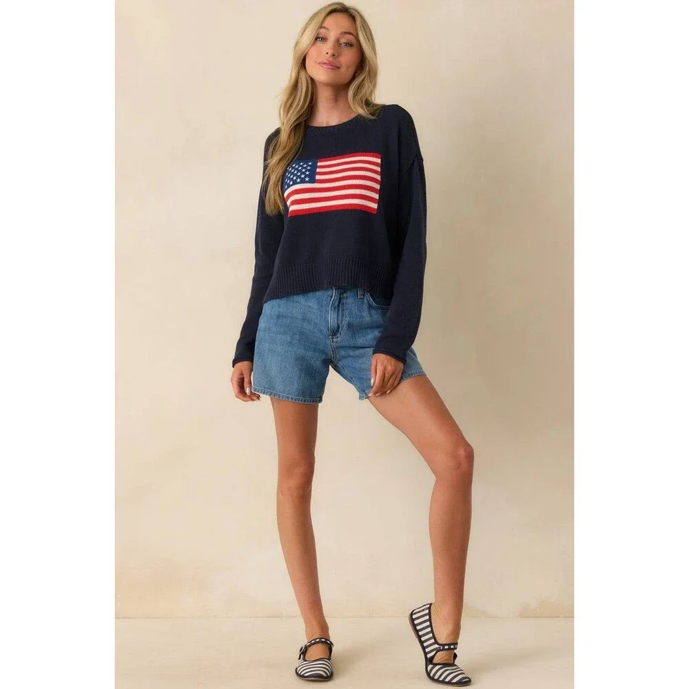 Z Supply Navy Cotton Sienna Patriot Sweater – Size XS – NWT – $64 - Picture 2 of 9